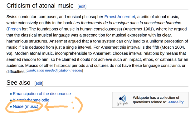 Wikipedia page on Atonal music